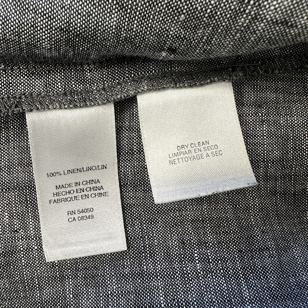 Jones New York Linen Button up Top Size 4 Gray - Picture 3 of 9
